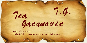 Tea Gačanović vizit kartica